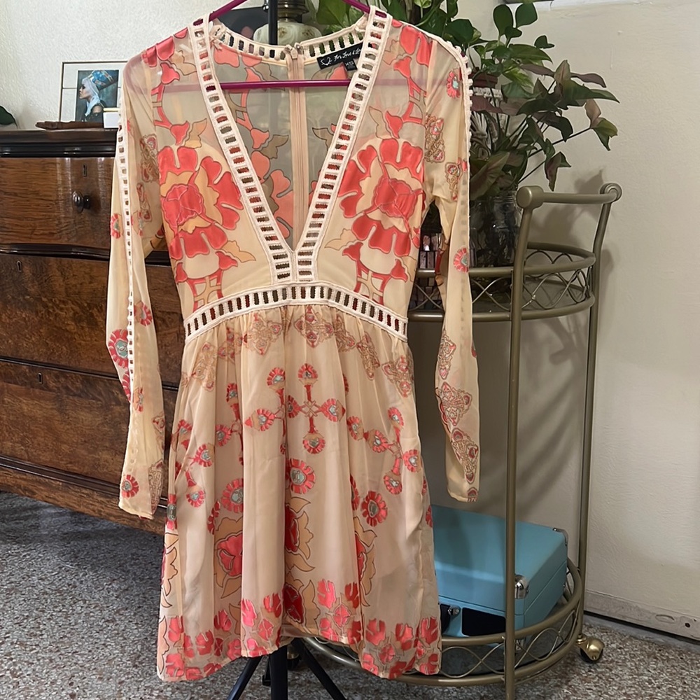 Beautiful nude and coral dress